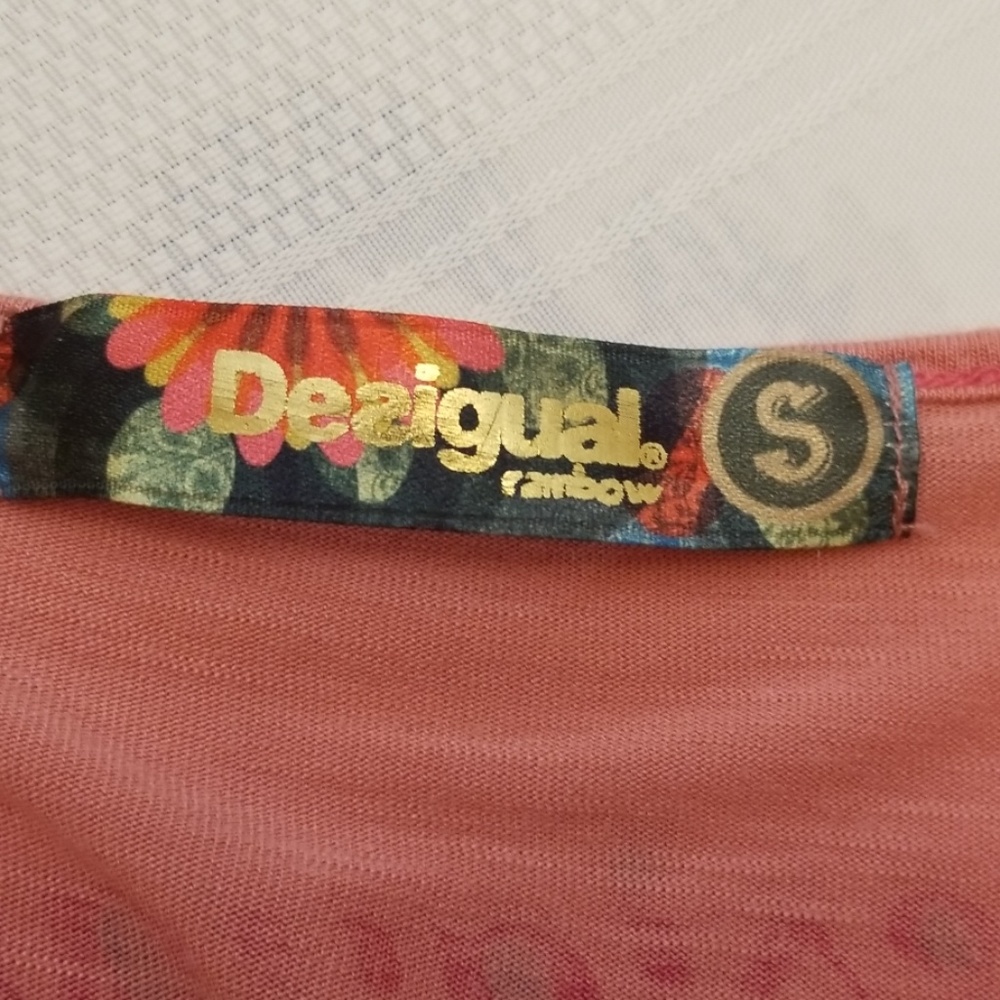 Desigual rainbow pink short sleeve tee R327:6:619 - Picture 5 of 7